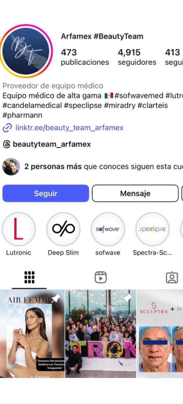 Instagram de Arfamex Beauty Team